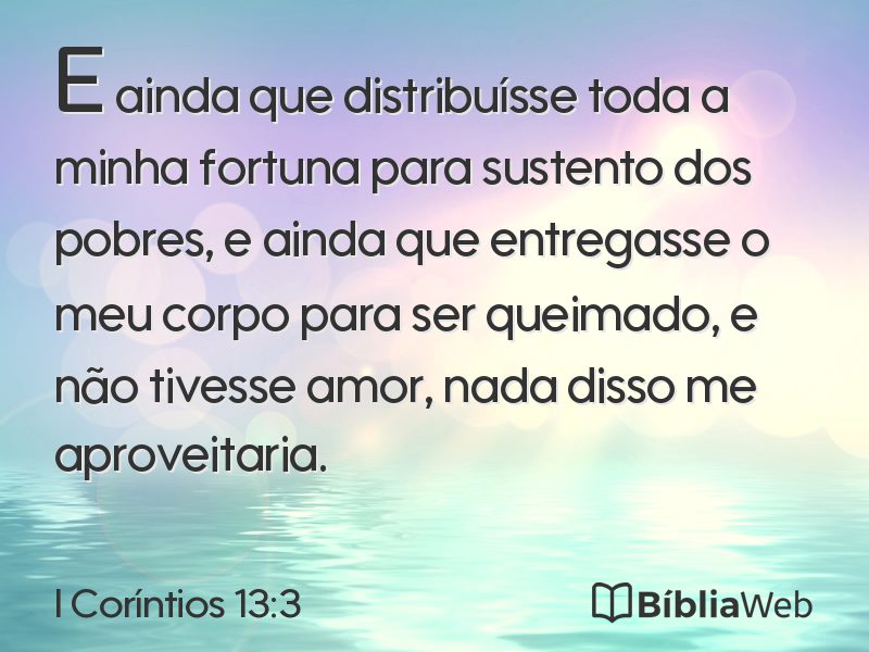 I Coríntios 13:3 em imagem para compartilhar