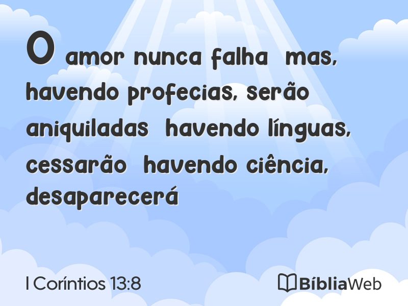 I Coríntios 13:8 em imagem para compartilhar