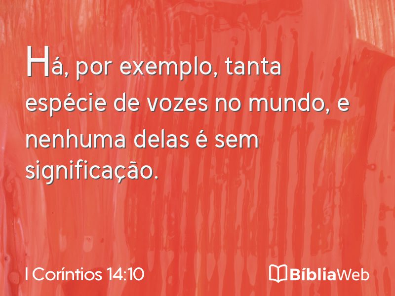 I Coríntios 14:10 em imagem para compartilhar