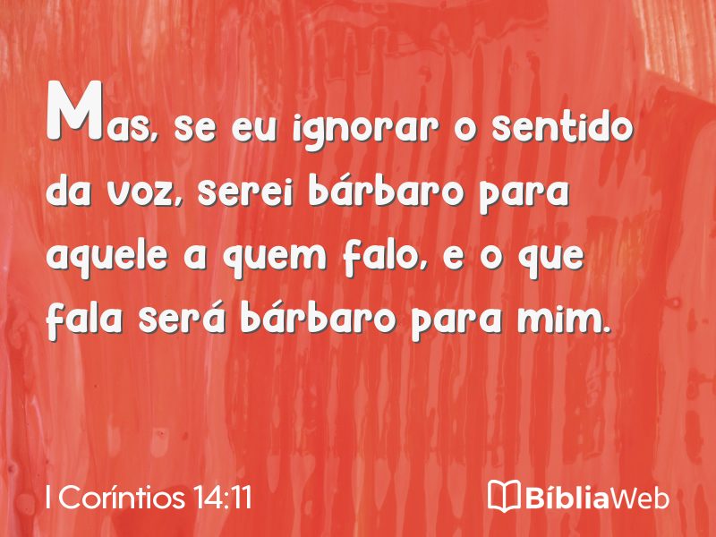 I Coríntios 14:11 em imagem para compartilhar