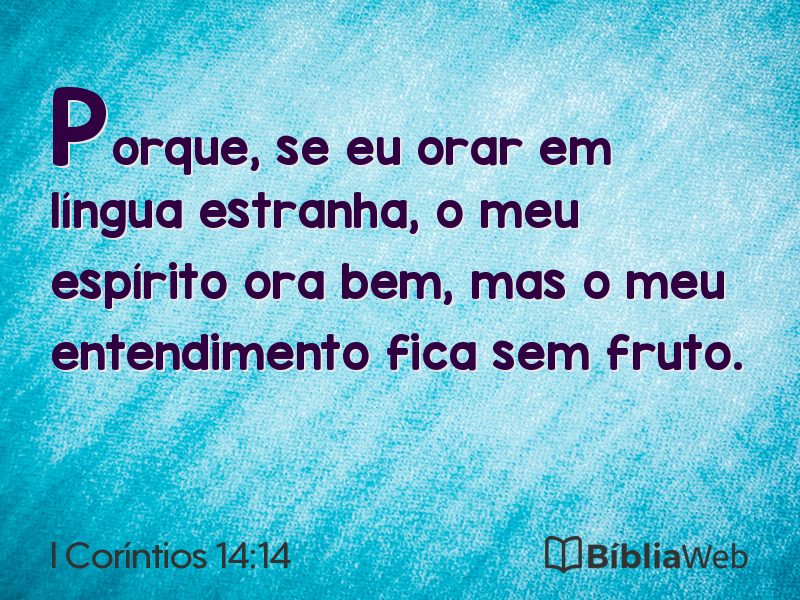 I Coríntios 14:14 em imagem para compartilhar