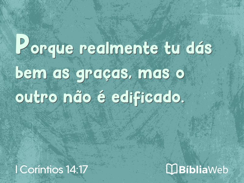 I Coríntios 14:17 em imagem para compartilhar