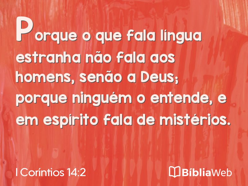 I Coríntios 14:2 em imagem para compartilhar