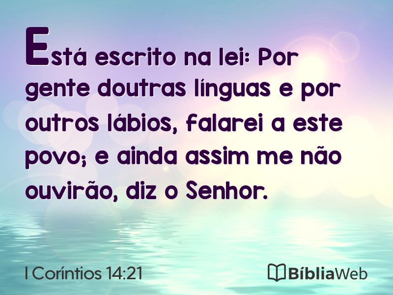 I Coríntios 14:21 em imagem para compartilhar