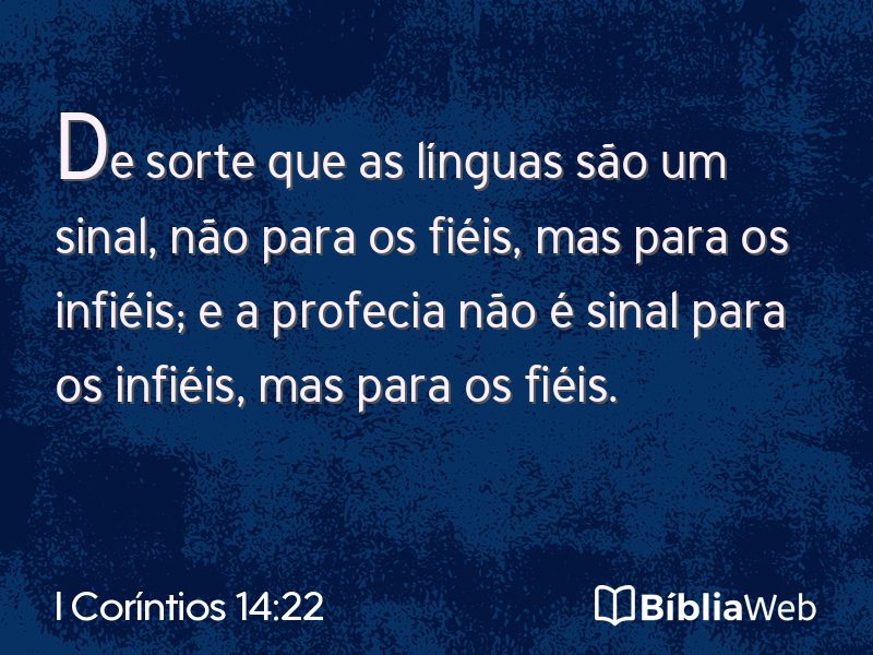 I Coríntios 14:22 em imagem para compartilhar