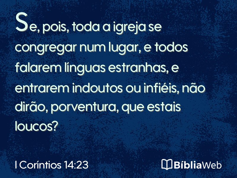 I Coríntios 14:23 em imagem para compartilhar