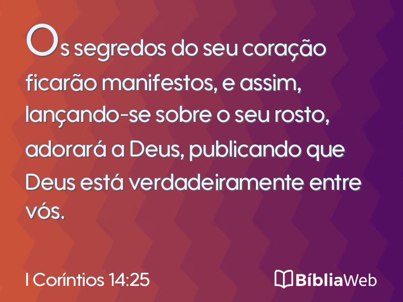 I Coríntios 14:25 em imagem para compartilhar