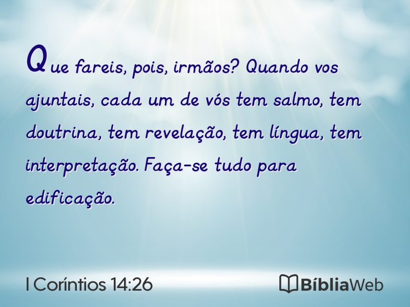 I Coríntios 14:26 em imagem para compartilhar