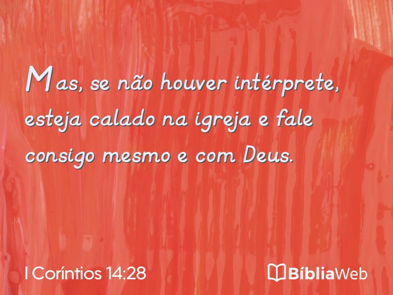 I Coríntios 14:28 em imagem para compartilhar