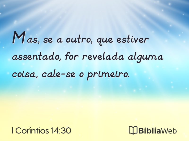 I Coríntios 14:30 em imagem para compartilhar
