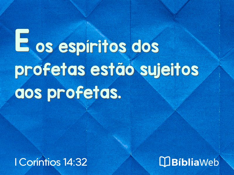 I Coríntios 14:32 em imagem para compartilhar