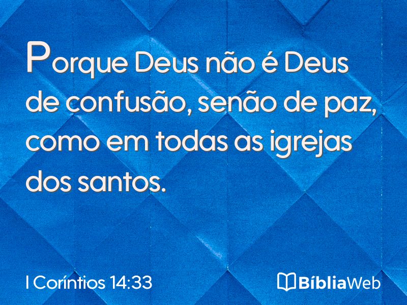 I Coríntios 14:33 em imagem para compartilhar