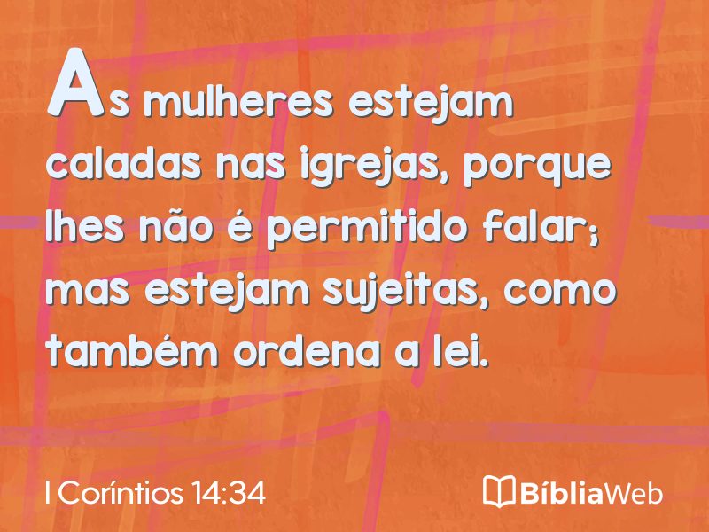 I Coríntios 14:34 em imagem para compartilhar