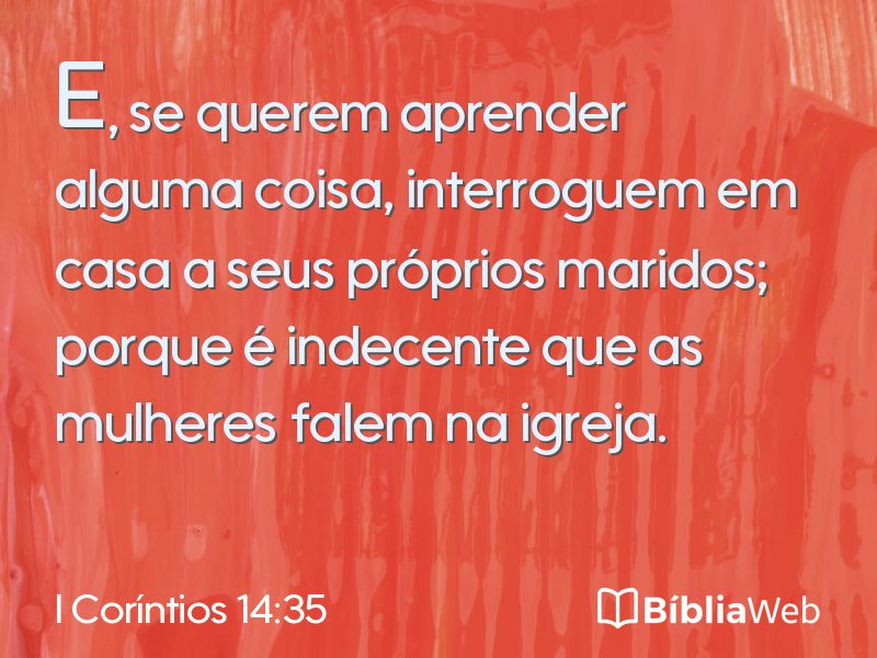 I Coríntios 14:35 em imagem para compartilhar
