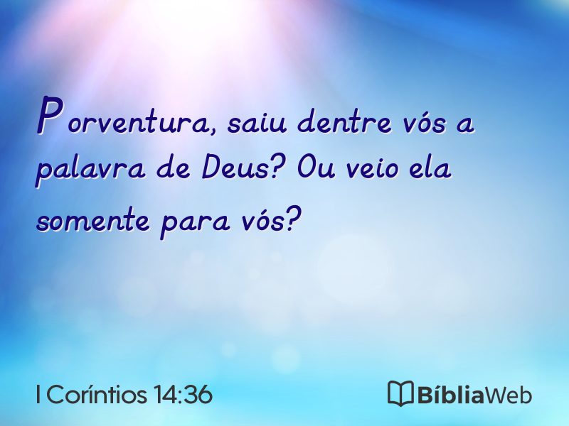 I Coríntios 14:36 em imagem para compartilhar