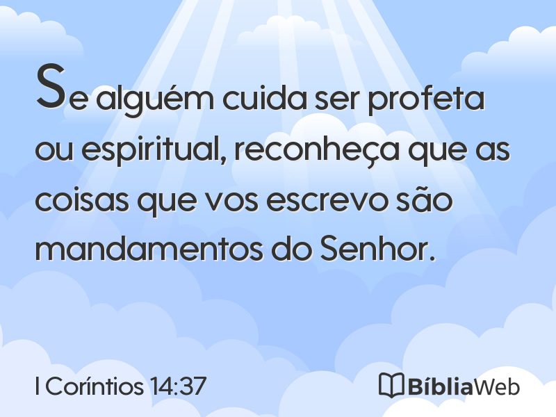 I Coríntios 14:37 em imagem para compartilhar