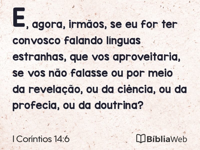 I Coríntios 14:6 em imagem para compartilhar