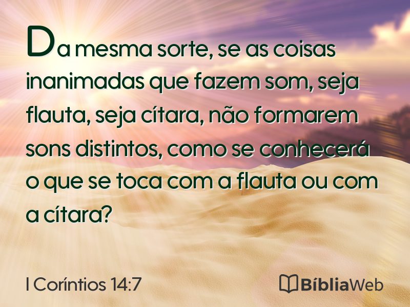 I Coríntios 14:7 em imagem para compartilhar