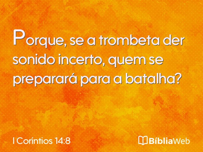 I Coríntios 14:8 em imagem para compartilhar