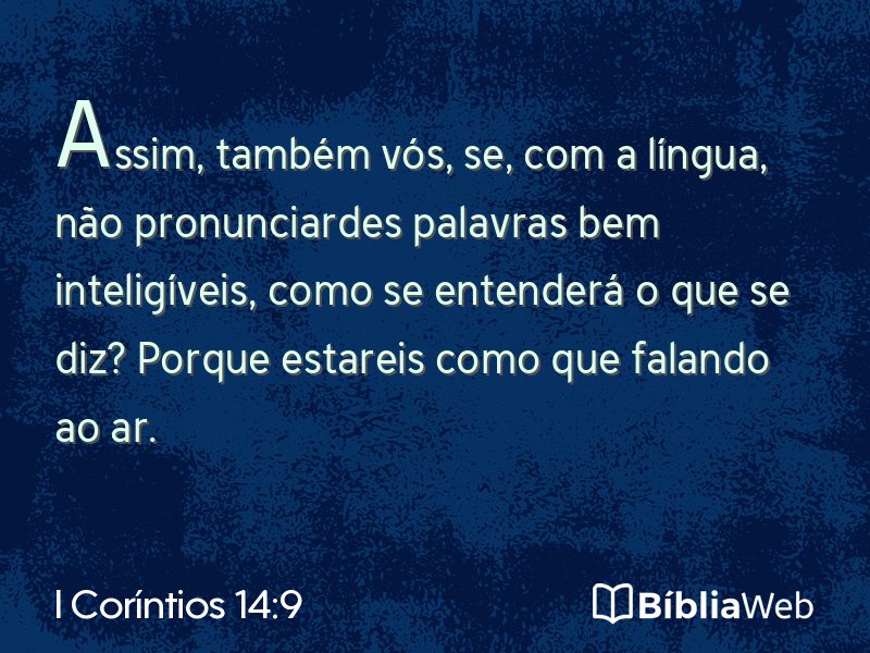 I Coríntios 14:9 em imagem para compartilhar