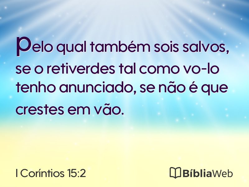 I Coríntios 15:2 em imagem para compartilhar