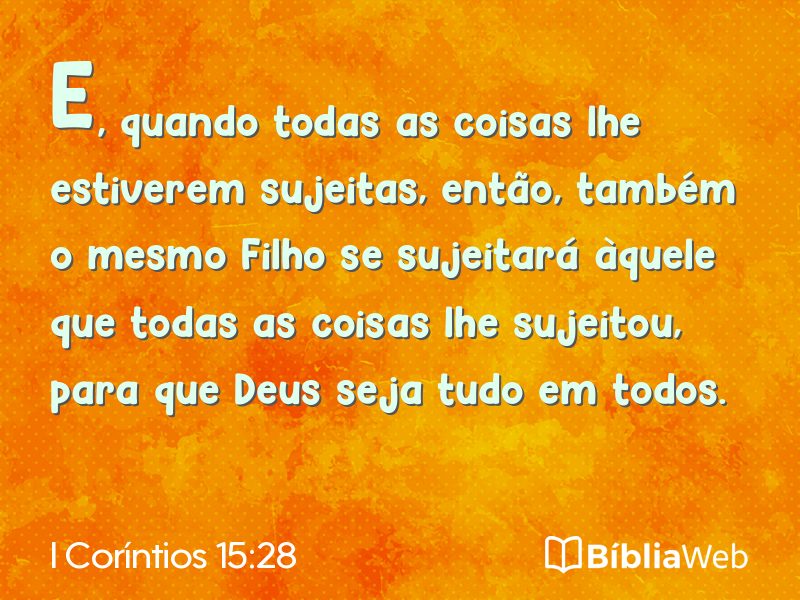 I Coríntios 15:28 em imagem para compartilhar