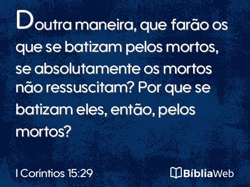 I Coríntios 15:29 em imagem para compartilhar