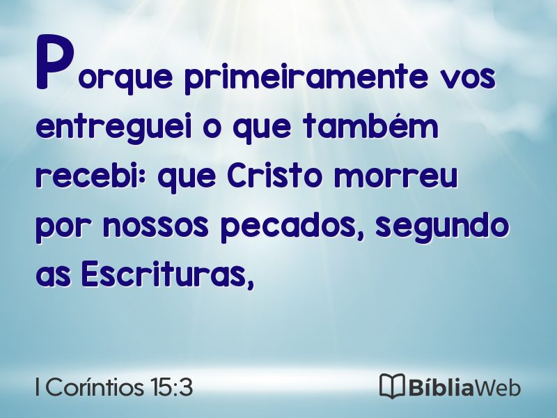I Coríntios 15:3 em imagem para compartilhar