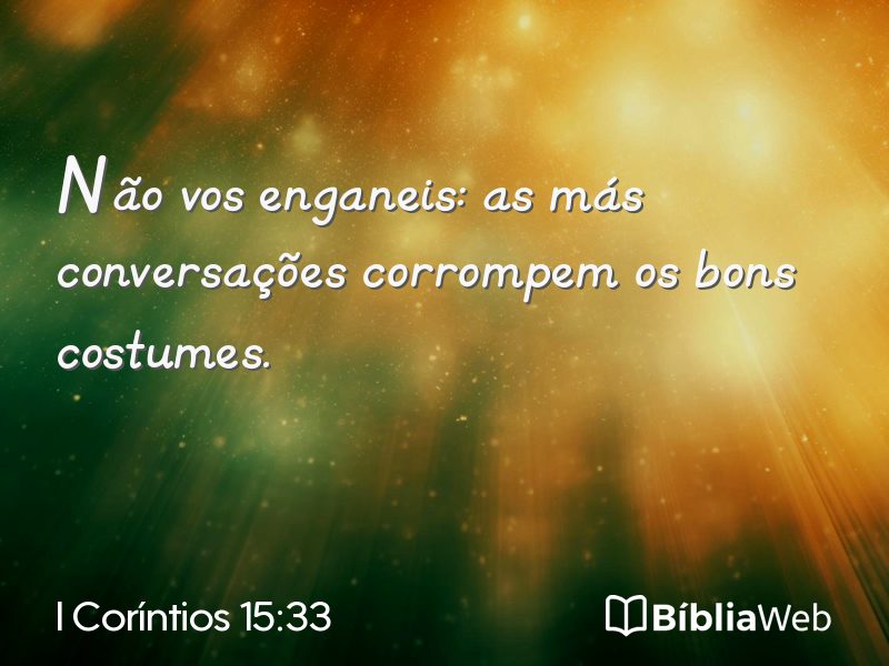 I Coríntios 15:33 em imagem para compartilhar
