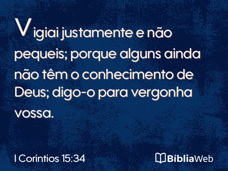 I Coríntios 15:34 em imagem para compartilhar