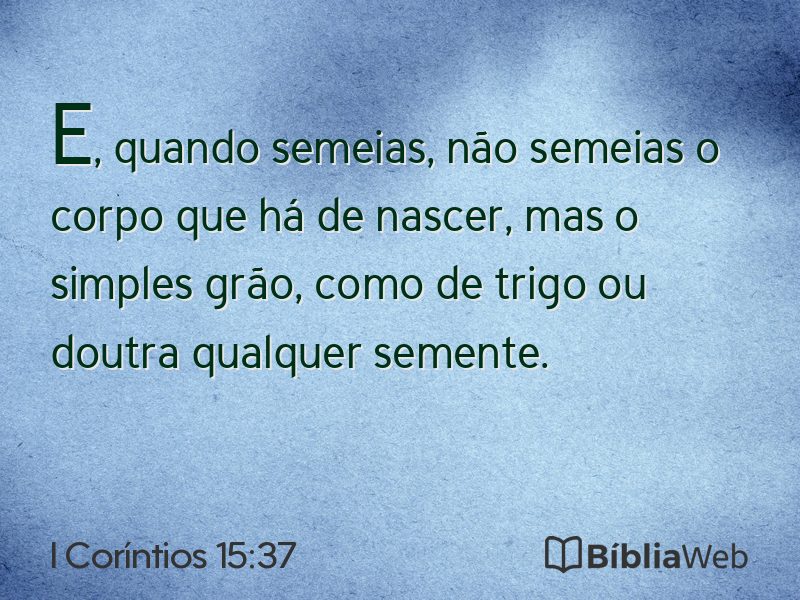 I Coríntios 15:37 em imagem para compartilhar