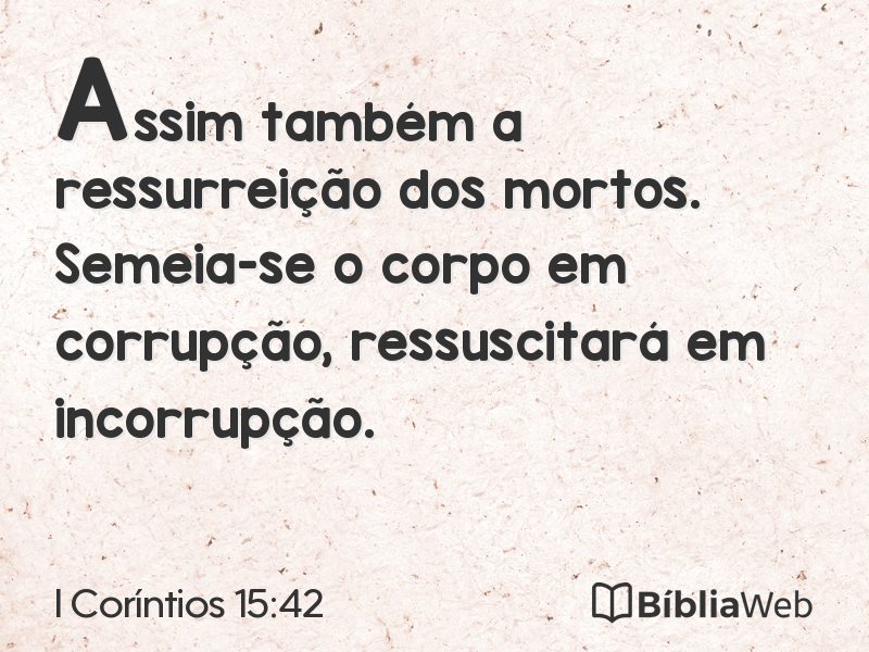 I Coríntios 15:42 em imagem para compartilhar