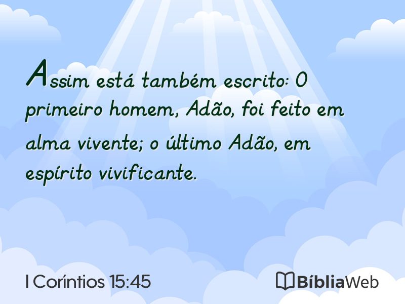 I Coríntios 15:45 em imagem para compartilhar