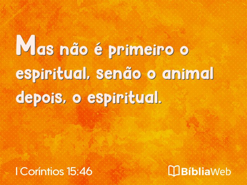 I Coríntios 15:46 em imagem para compartilhar