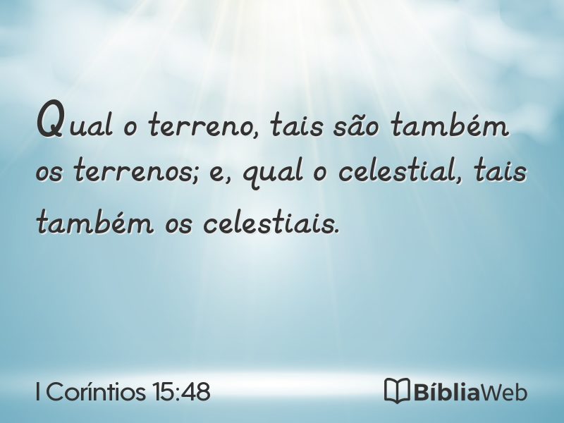 I Coríntios 15:48 em imagem para compartilhar