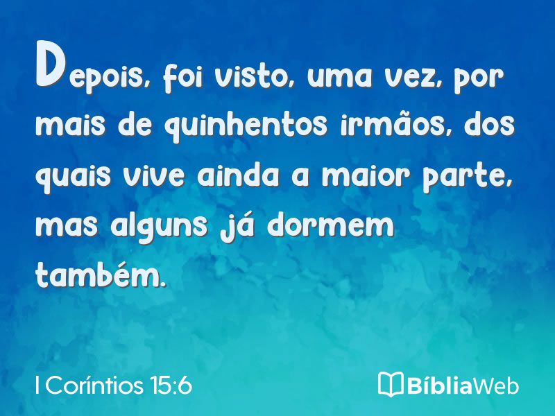I Coríntios 15:6 em imagem para compartilhar