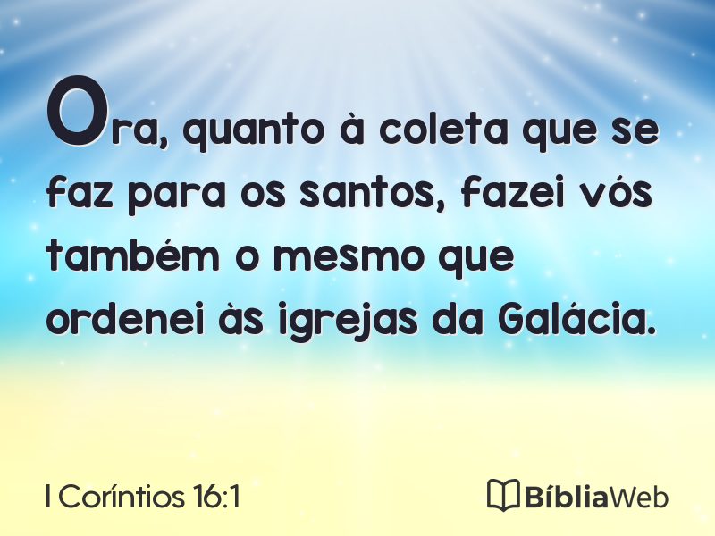 I Coríntios 16:1 em imagem para compartilhar