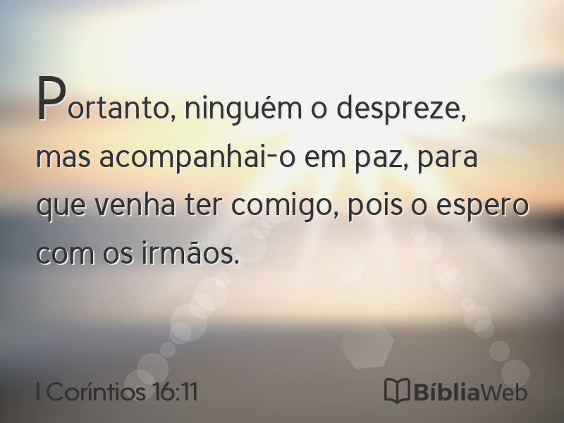 I Coríntios 16:11 em imagem para compartilhar