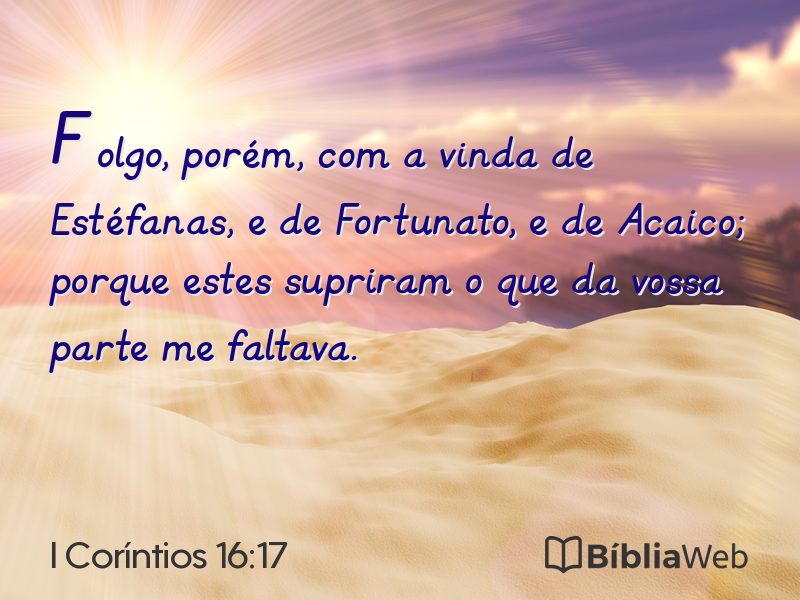 I Coríntios 16:17 em imagem para compartilhar