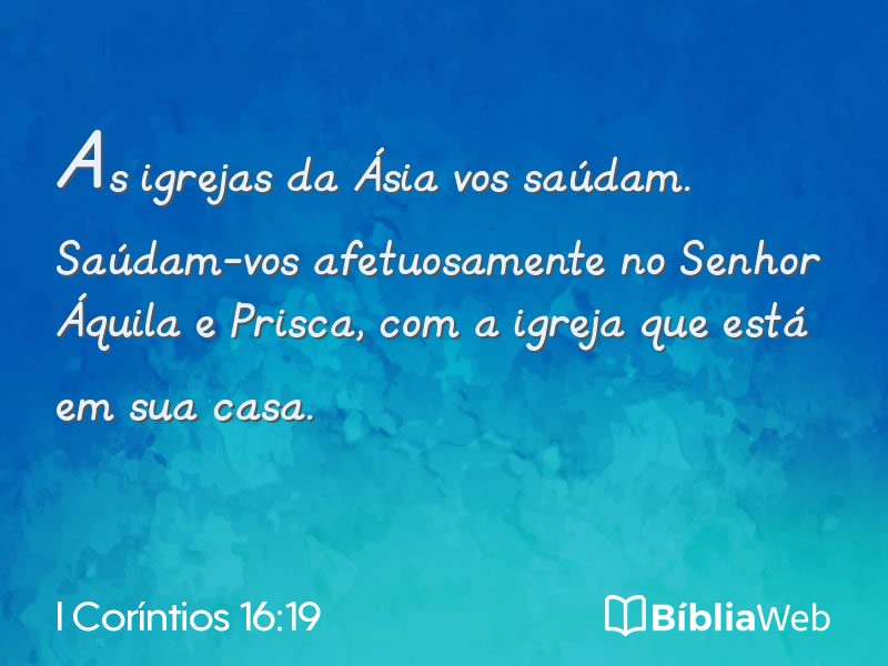 I Coríntios 16:19 em imagem para compartilhar