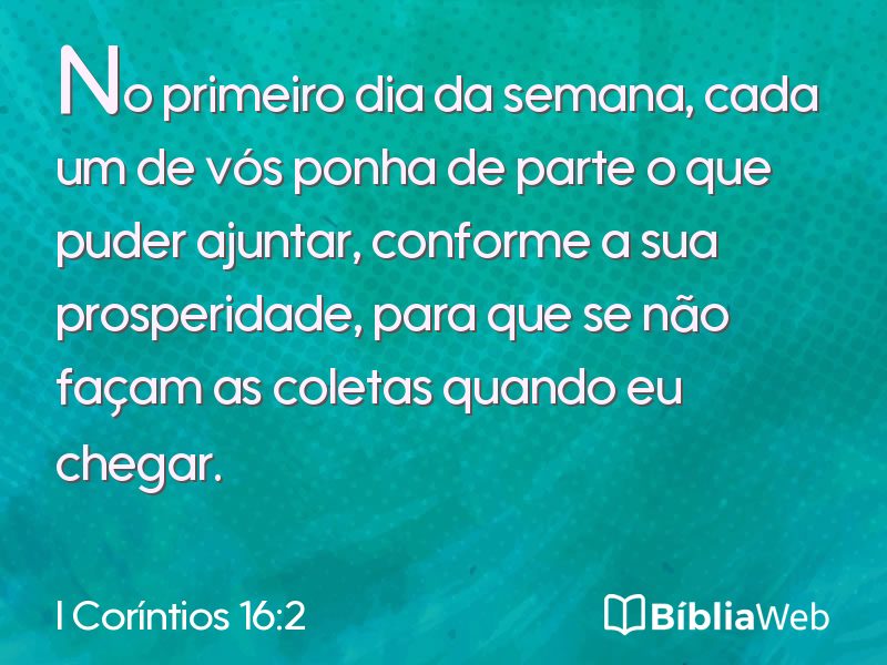 I Coríntios 16:2 em imagem para compartilhar