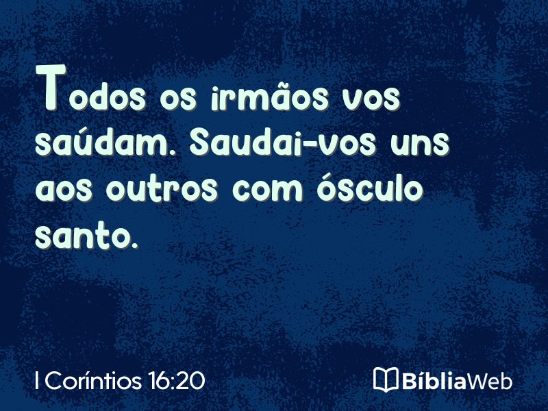 I Coríntios 16:20 em imagem para compartilhar