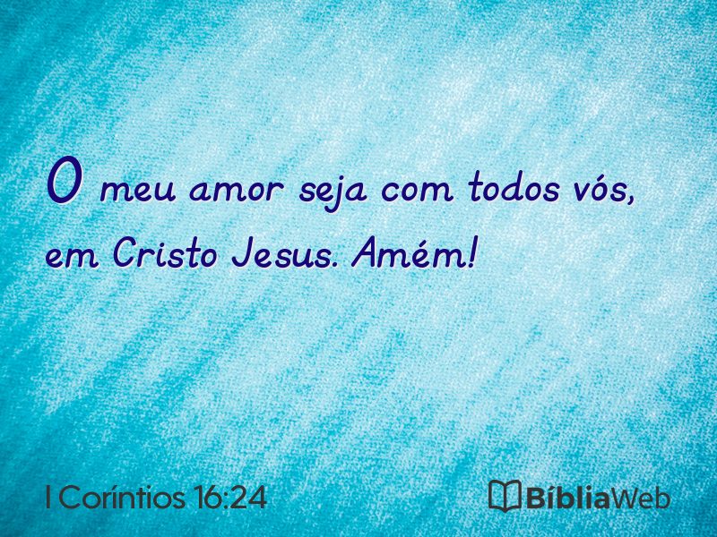 I Coríntios 16:24 em imagem para compartilhar