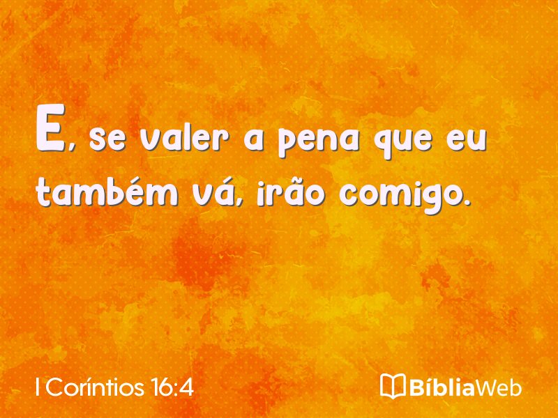 I Coríntios 16:4 em imagem para compartilhar