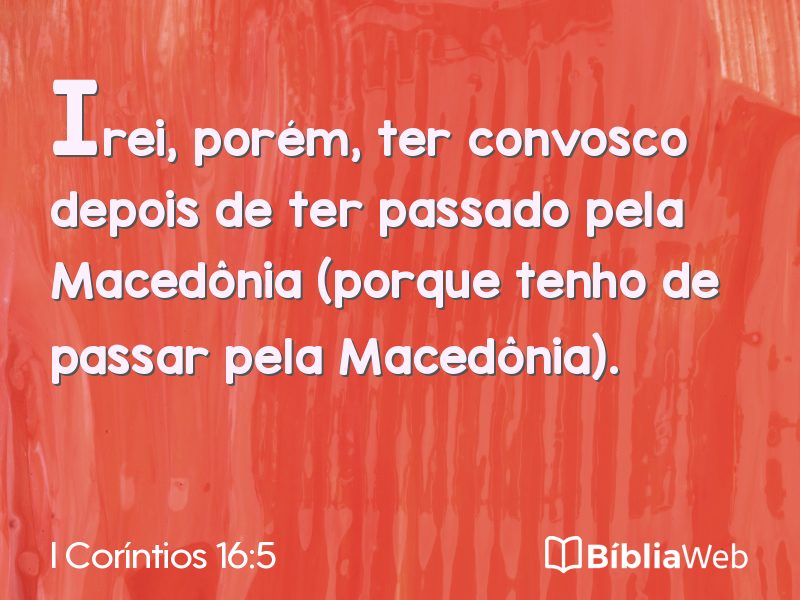 I Coríntios 16:5 em imagem para compartilhar