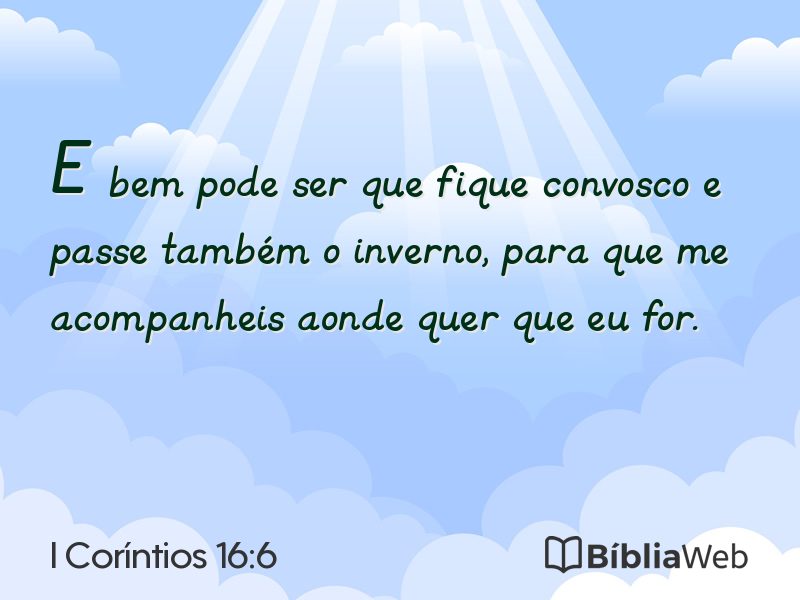 I Coríntios 16:6 em imagem para compartilhar