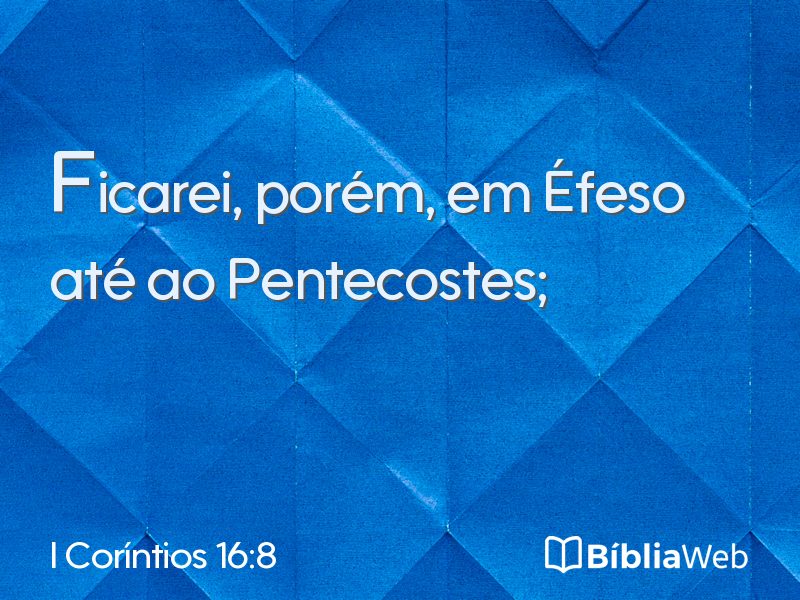 I Coríntios 16:8 em imagem para compartilhar