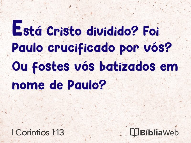 I Coríntios 1:13 em imagem para compartilhar