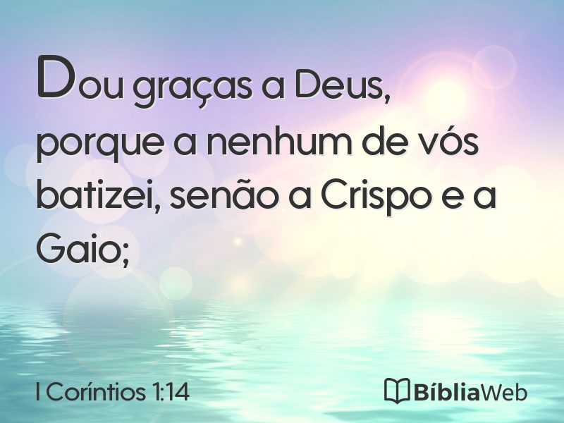 I Coríntios 1:14 em imagem para compartilhar