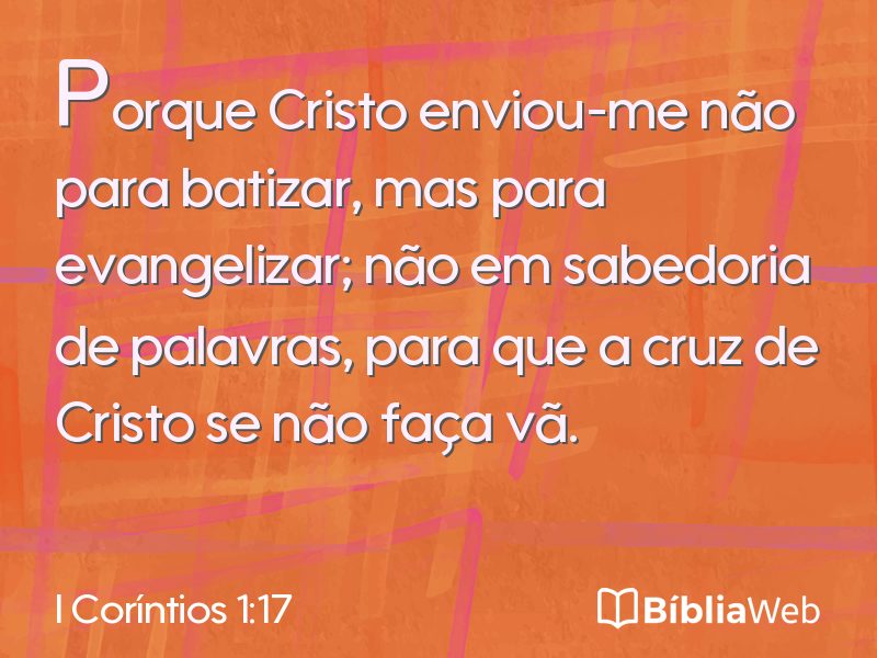 I Coríntios 1:17 em imagem para compartilhar